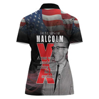 African American El Hajj Malik El Shabazz Women Polo Shirt 100 Years of Malcolm X