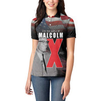 African American El Hajj Malik El Shabazz Women Polo Shirt 100 Years of Malcolm X
