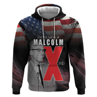 African American El Hajj Malik El Shabazz Zip Hoodie 100 Years of Malcolm X