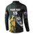 New Zealand and South Africa Rugby Custom Button Sweatshirt Silver Fern With Springboks