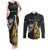 New Zealand and South Africa Rugby Custom Couples Matching Tank Maxi Dress and Long Sleeve Button Shirt Silver Fern With Springboks
