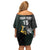 New Zealand and South Africa Rugby Custom Family Matching Off Shoulder Short Dress and Hawaiian Shirt Silver Fern With Springboks