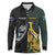 New Zealand and South Africa Rugby Custom Long Sleeve Polo Shirt Silver Fern With Springboks