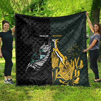 New Zealand and South Africa Rugby Quilt Silver Fern With Springboks