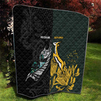 New Zealand and South Africa Rugby Quilt Silver Fern With Springboks