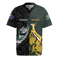 New Zealand and South Africa Rugby Custom Rugby Jersey Silver Fern With Springboks