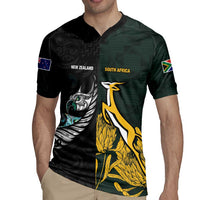 New Zealand and South Africa Rugby Custom Rugby Jersey Silver Fern With Springboks