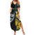New Zealand and South Africa Rugby Custom Summer Maxi Dress Silver Fern With Springboks