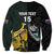 New Zealand and South Africa Rugby Custom Sweatshirt Silver Fern With Springboks