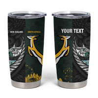New Zealand and South Africa Rugby Custom Tumbler Cup Silver Fern With Springboks