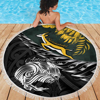 New Zealand and South Africa Rugby Beach Blanket Maori Kiwi With Springboks