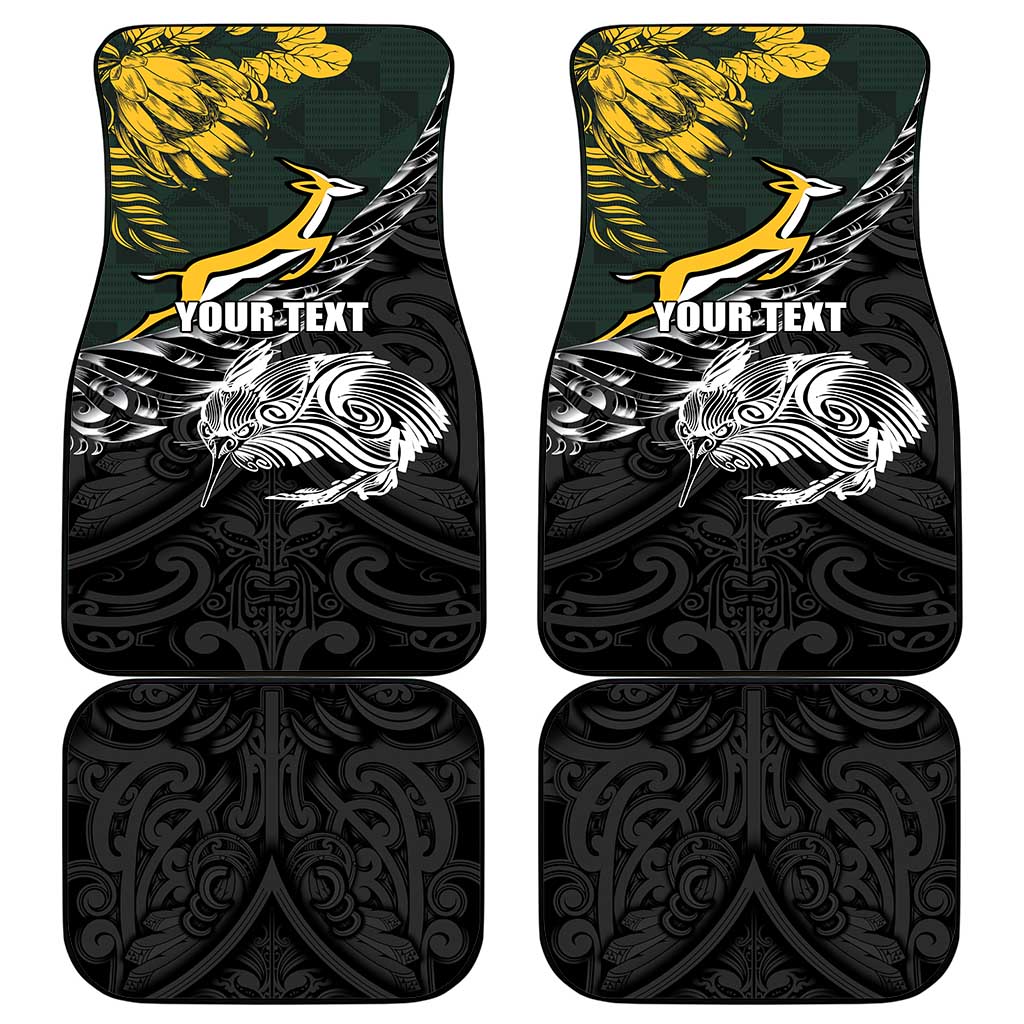 New Zealand and South Africa Rugby Car Mats Maori Kiwi With Springboks
