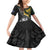 New Zealand and South Africa Rugby Personalised Family Matching Off Shoulder Short Dress and Hawaiian Shirt Maori Kiwi With Springboks