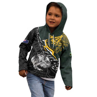 New Zealand and South Africa Rugby Personalised Kid Hoodie Maori Kiwi With Springboks