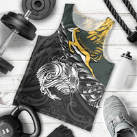 New Zealand and South Africa Rugby Personalised Men Tank Top Maori Kiwi With Springboks