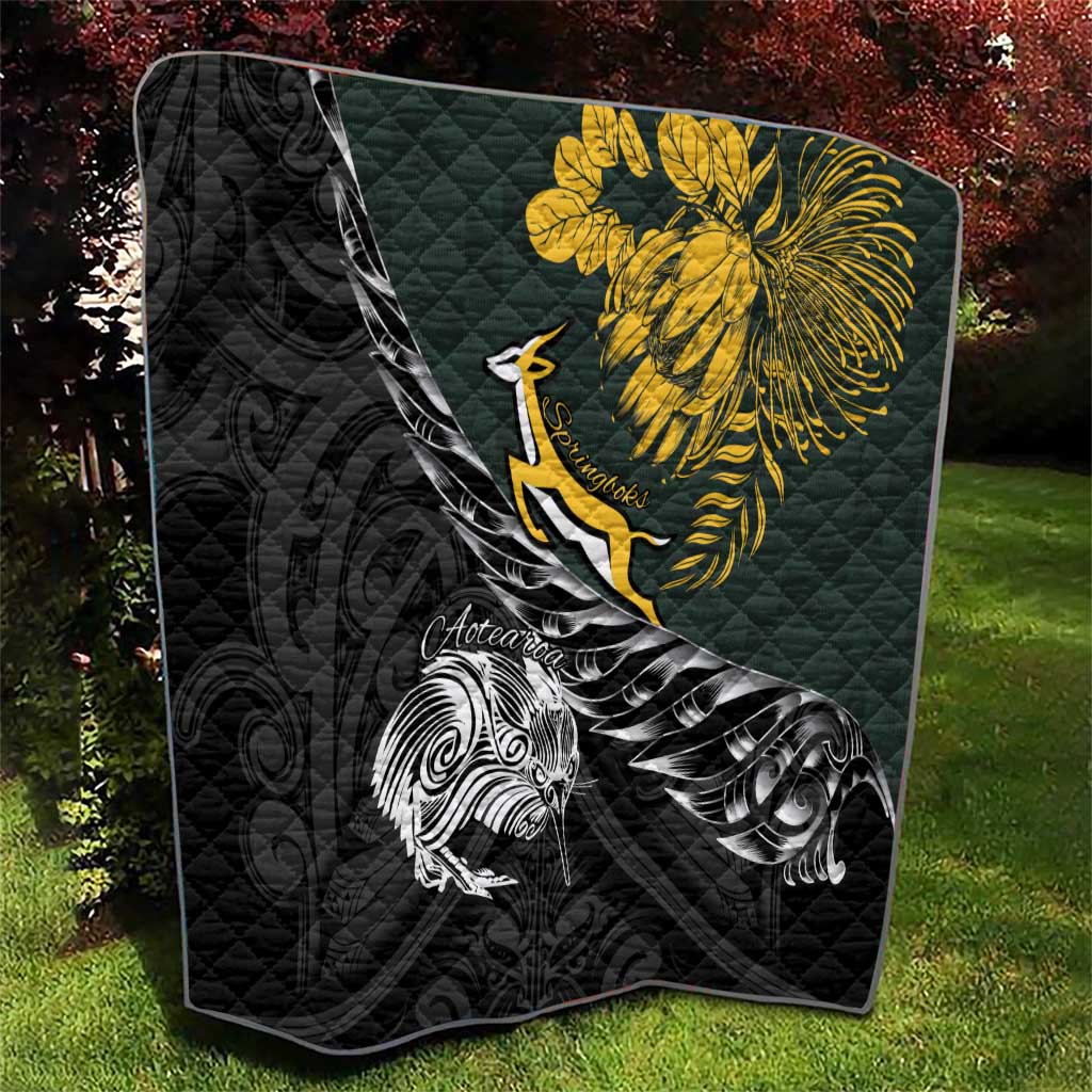 New Zealand and South Africa Rugby Quilt Maori Kiwi With Springboks