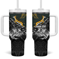 New Zealand and South Africa Rugby Personalised Tumbler With Handle Maori Kiwi With Springboks