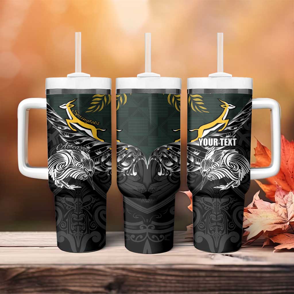 New Zealand and South Africa Rugby Personalised Tumbler With Handle Maori Kiwi With Springboks