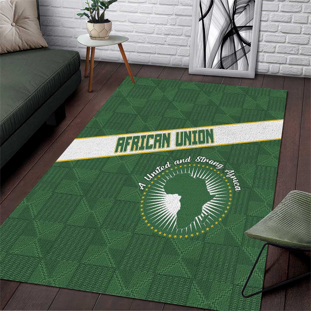 African Union Day Area Rug Emblem With Kente Pattern - Wonder Print Shop