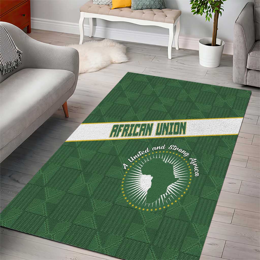 African Union Day Area Rug Emblem With Kente Pattern - Wonder Print Shop