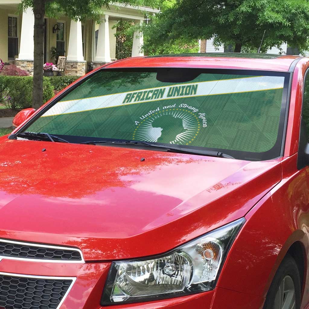 African Union Day Auto Sun Shade Emblem With Kente Pattern - Wonder Print Shop