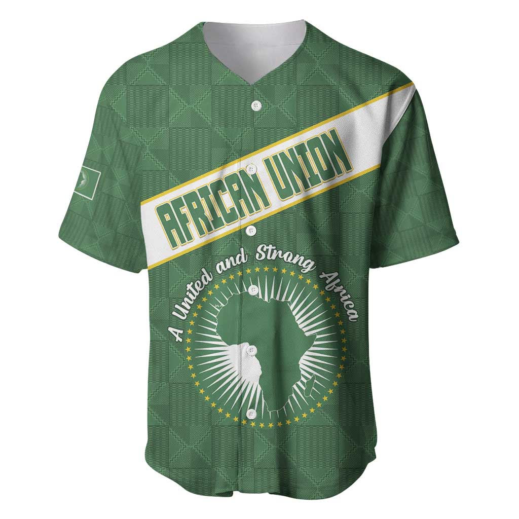 Personalized African Union Day Baseball Jersey Emblem With Kente Pattern - Wonder Print Shop