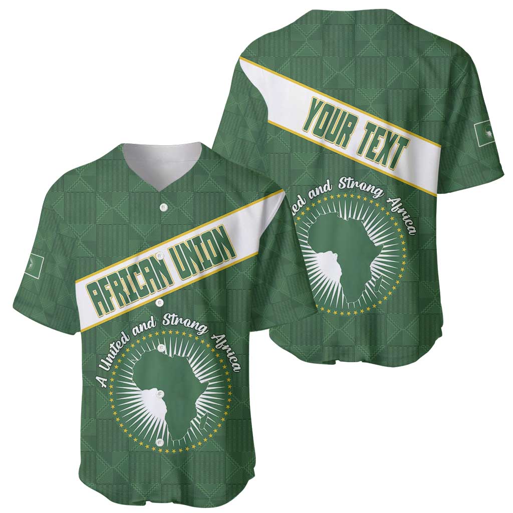 Personalized African Union Day Baseball Jersey Emblem With Kente Pattern - Wonder Print Shop