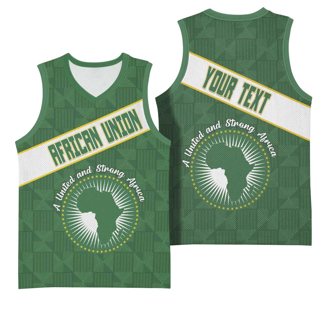 Personalized African Union Day Basketball Jersey Emblem With Kente Pattern - Wonder Print Shop