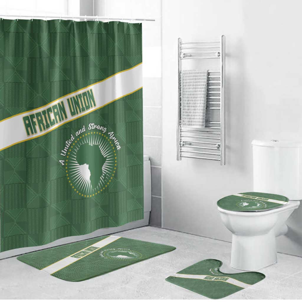 African Union Day Bathroom Set Emblem With Kente Pattern - Wonder Print Shop