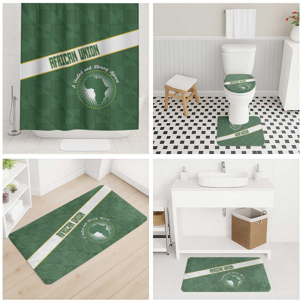 African Union Day Bathroom Set Emblem With Kente Pattern - Wonder Print Shop