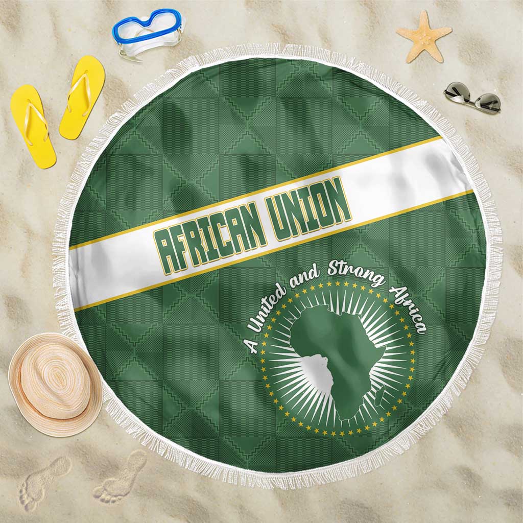African Union Day Beach Blanket Emblem With Kente Pattern - Wonder Print Shop