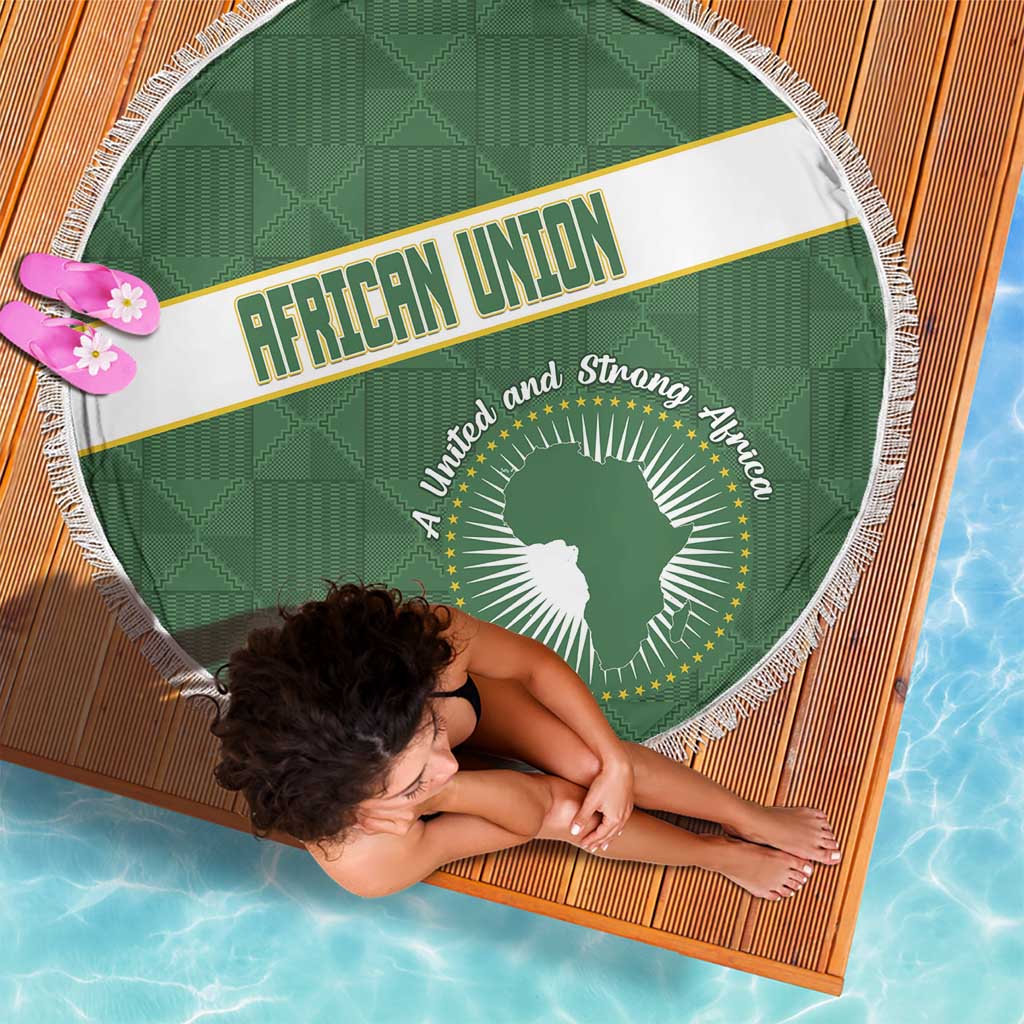 African Union Day Beach Blanket Emblem With Kente Pattern - Wonder Print Shop