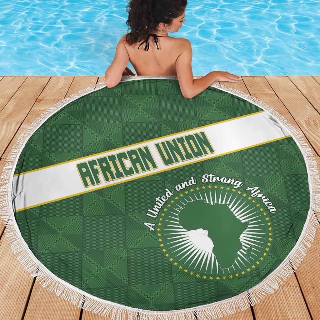 African Union Day Beach Blanket Emblem With Kente Pattern - Wonder Print Shop