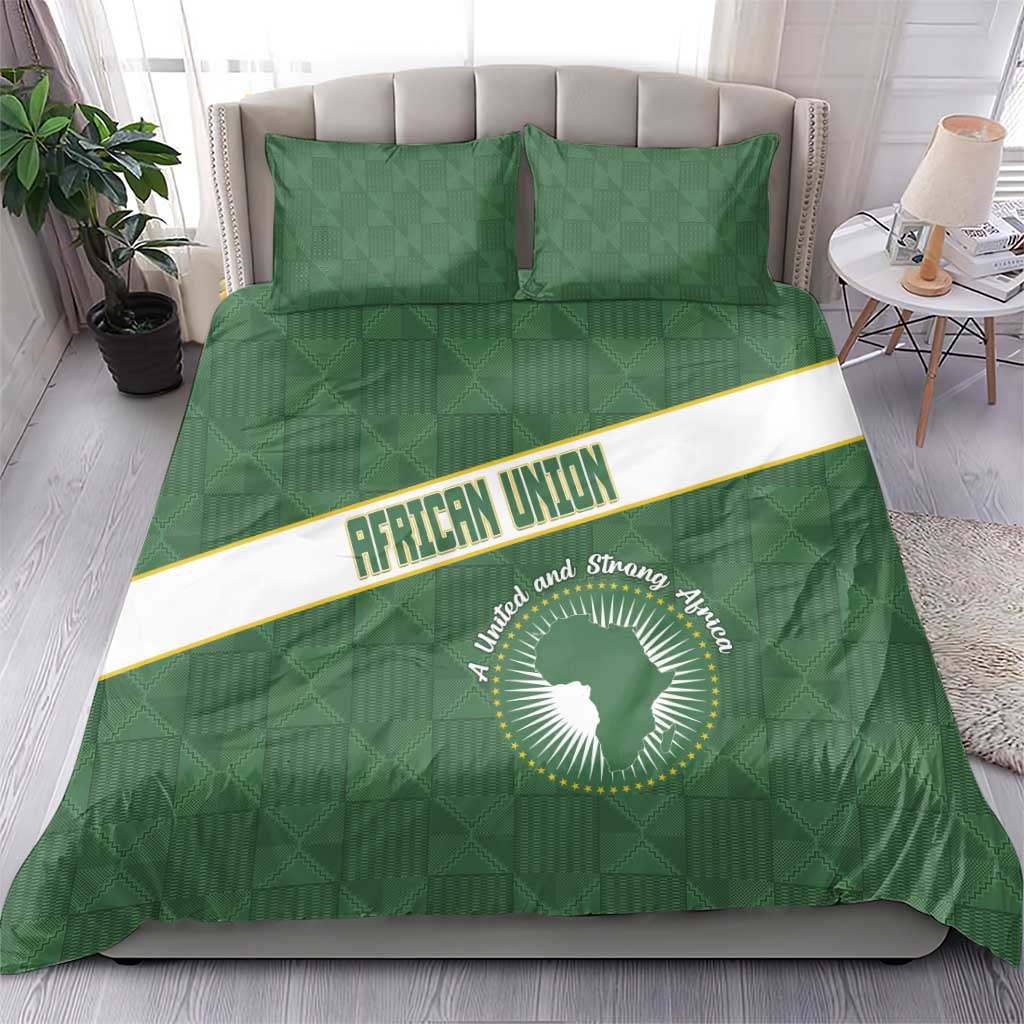 African Union Day Bedding Set Emblem With Kente Pattern - Wonder Print Shop