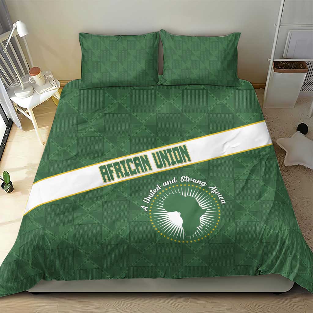 African Union Day Bedding Set Emblem With Kente Pattern - Wonder Print Shop