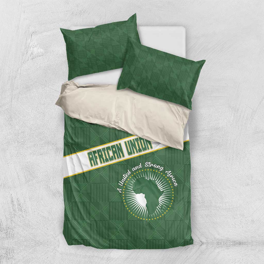 African Union Day Bedding Set Emblem With Kente Pattern - Wonder Print Shop