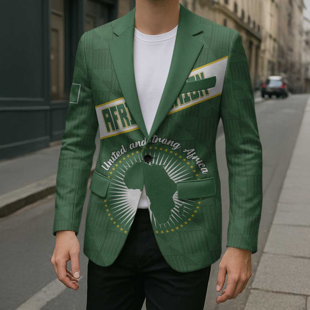 Personalized African Union Day Blazer Emblem With Kente Pattern - Wonder Print Shop