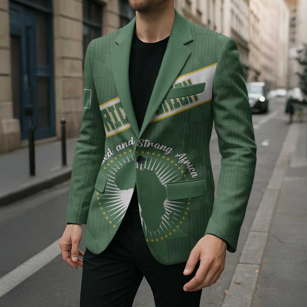 Personalized African Union Day Blazer Emblem With Kente Pattern - Wonder Print Shop