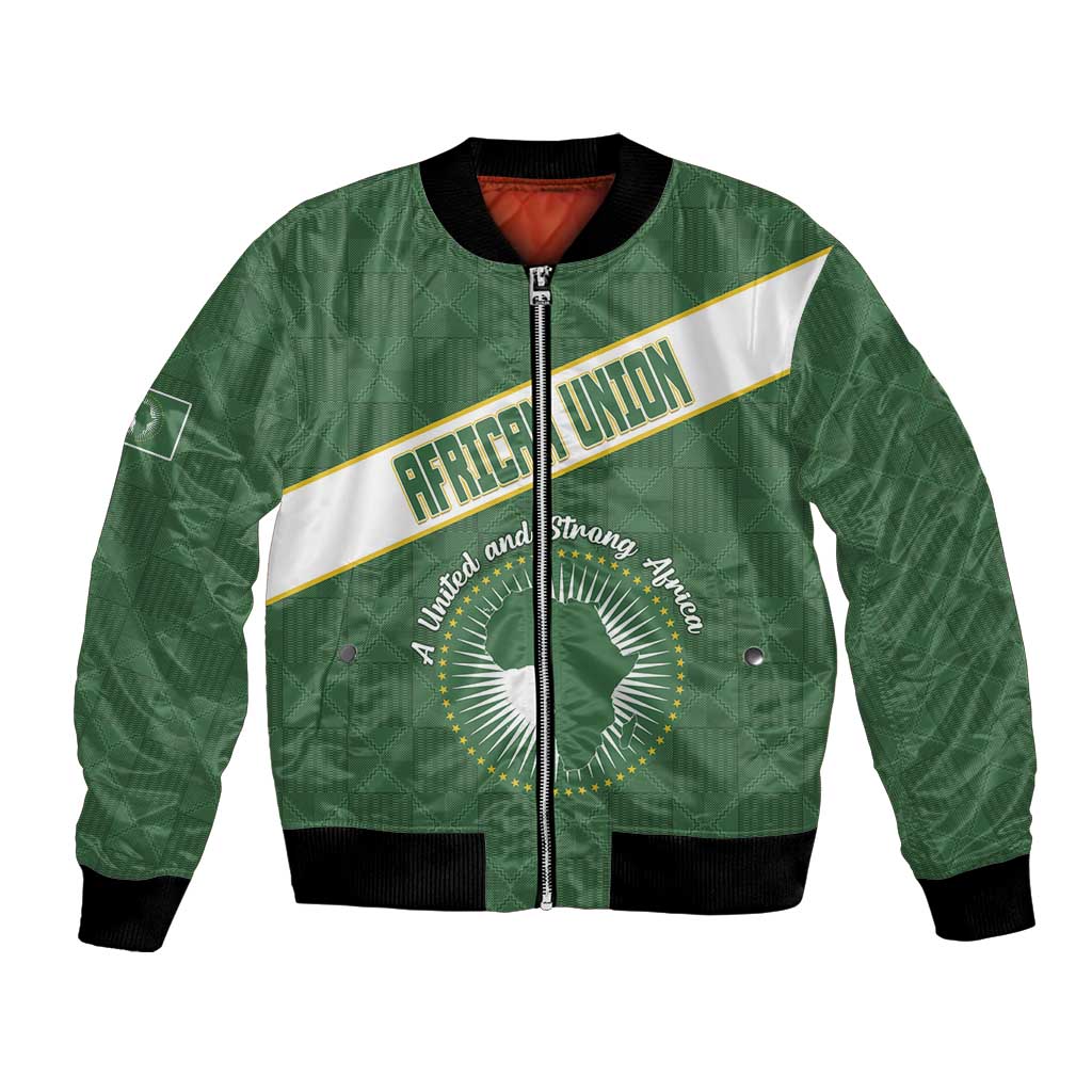Personalized African Union Day Bomber Jacket Emblem With Kente Pattern - Wonder Print Shop