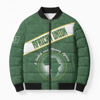 Personalized African Union Day Bomber Puffer Jacket Emblem With Kente Pattern - Wonder Print Shop