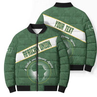 Personalized African Union Day Bomber Puffer Jacket Emblem With Kente Pattern - Wonder Print Shop