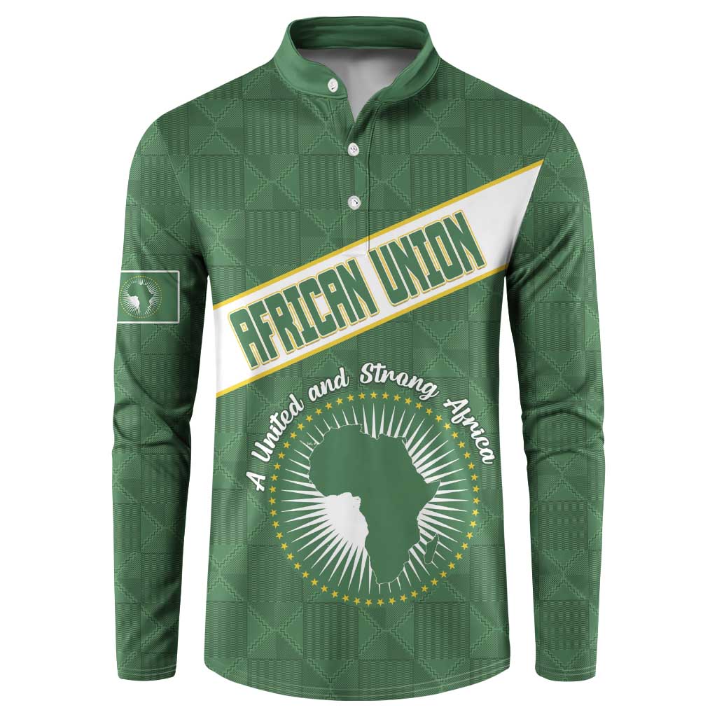 Personalized African Union Day Button Sweatshirt Emblem With Kente Pattern - Wonder Print Shop