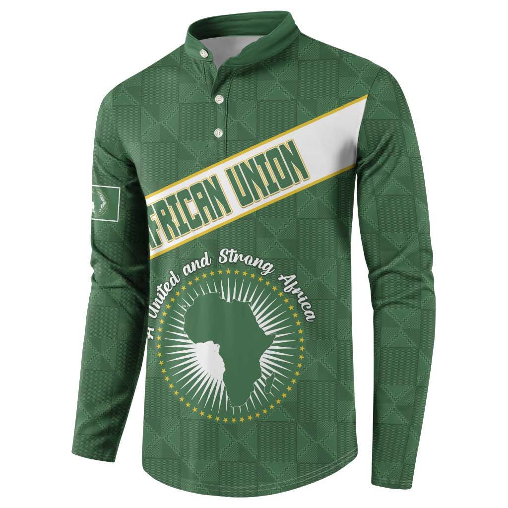 Personalized African Union Day Button Sweatshirt Emblem With Kente Pattern - Wonder Print Shop