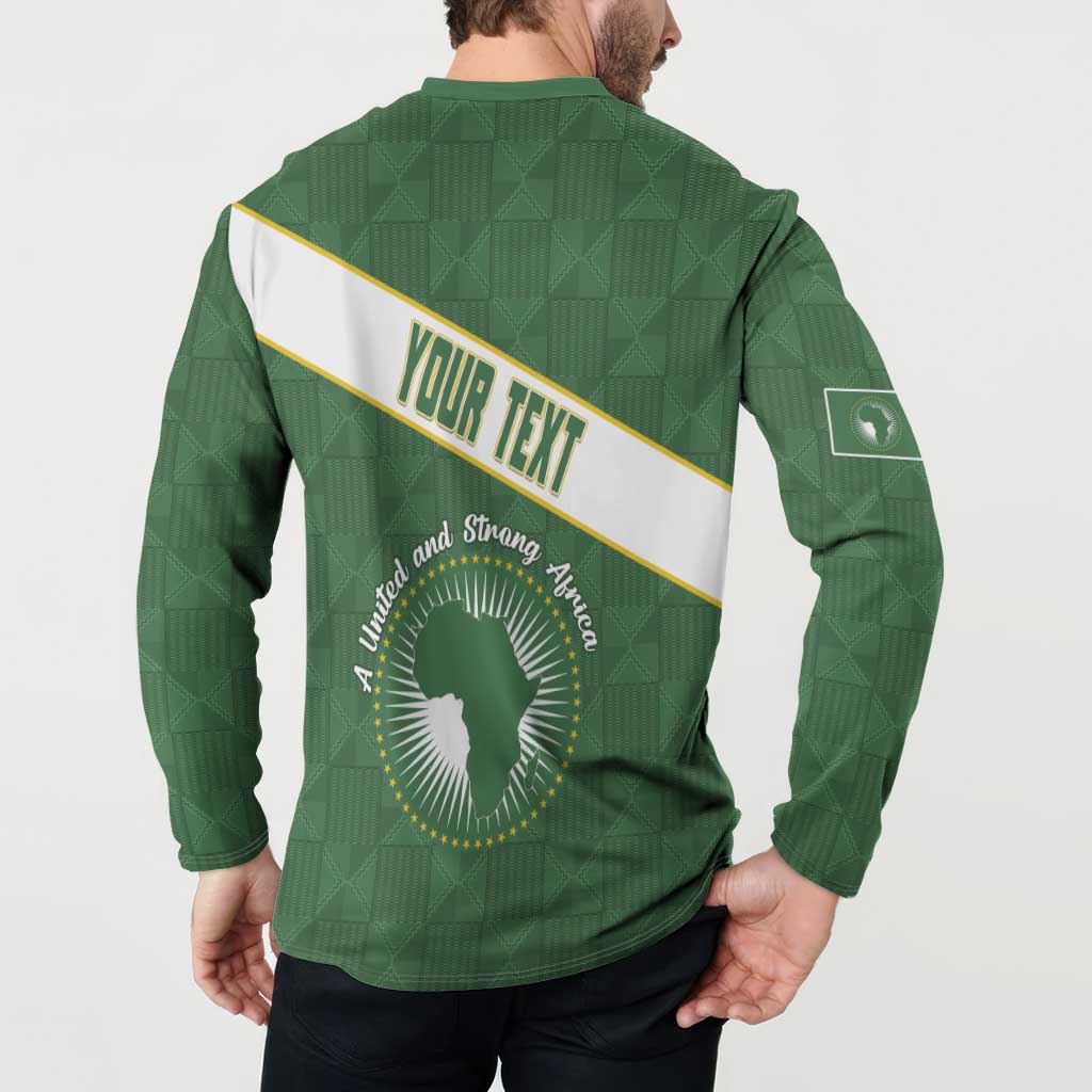 Personalized African Union Day Button Sweatshirt Emblem With Kente Pattern - Wonder Print Shop