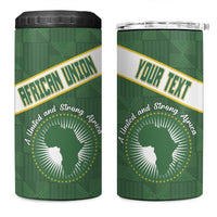 Personalized African Union Day 4 in 1 Can Cooler Tumbler Emblem With Kente Pattern - Wonder Print Shop