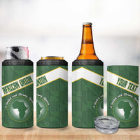 Personalized African Union Day 4 in 1 Can Cooler Tumbler Emblem With Kente Pattern - Wonder Print Shop