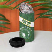 Personalized African Union Day 4 in 1 Can Cooler Tumbler Emblem With Kente Pattern - Wonder Print Shop