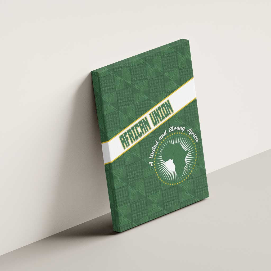 African Union Day Canvas Wall Art Emblem With Kente Pattern - Wonder Print Shop