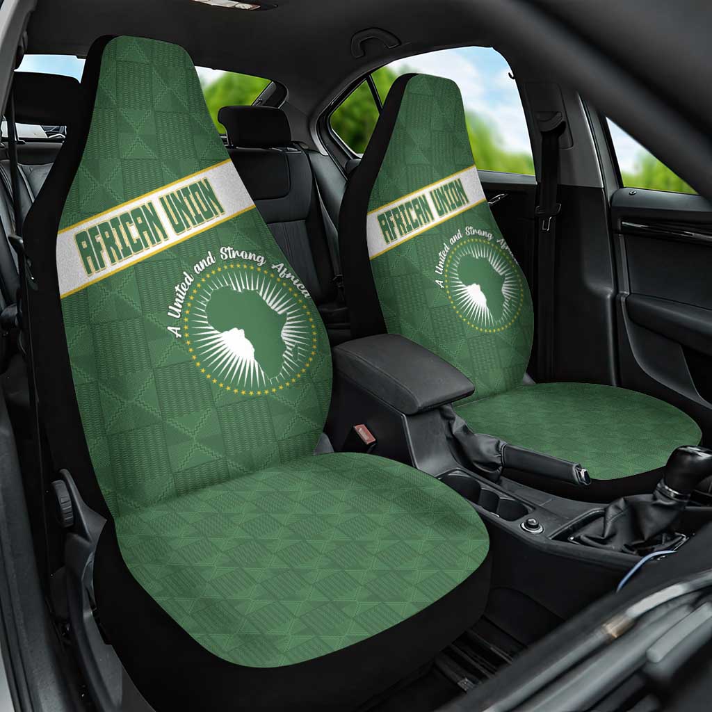 African Union Day Car Seat Cover Emblem With Kente Pattern - Wonder Print Shop