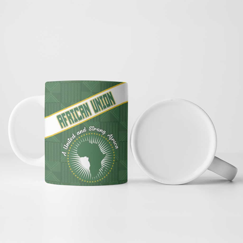 Personalized African Union Day Ceramic Mug Emblem With Kente Pattern - Wonder Print Shop